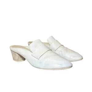 MARSELL Coltedino Distressed Leather Block Heels Slides Mules Size 38